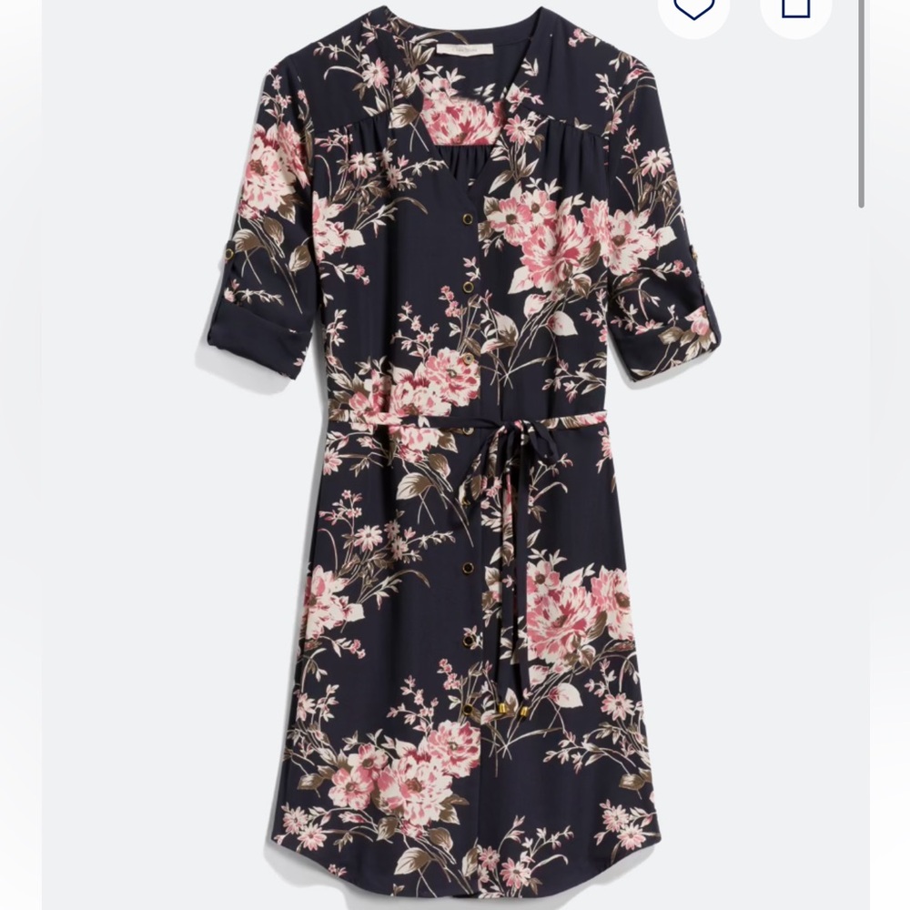 41 Hawthorn Floral Midi Dress - Black and Pink